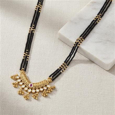 Antique Classic Mangalsutra With Matte Gold Plating