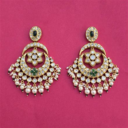 Kundan Moti Earring With Victorian Plating