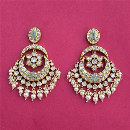 Kundan Moti Earring With Victorian Plating