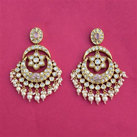 Kundan Moti Earring With Victorian Plating