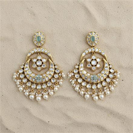 Kundan Moti Earring With Victorian Plating