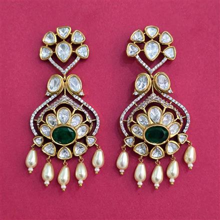 Kundan Moti Earring With Victorian Plating