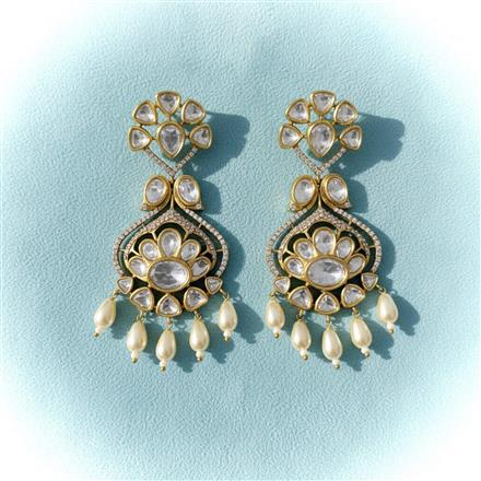 Kundan Moti Earring With Victorian Plating
