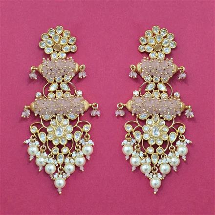 Kundan Moti Earring With Carat Gold Plating
