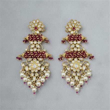Kundan Moti Earring With Carat Gold Plating