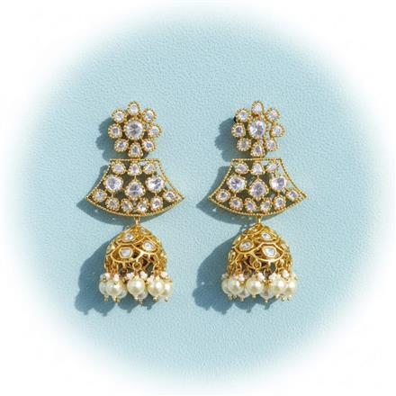 Kundan Moti Earring With Gold Plating