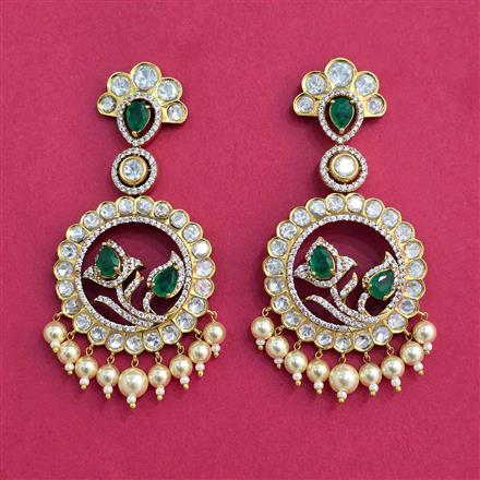 Kundan Moti Earring With Victorian Plating