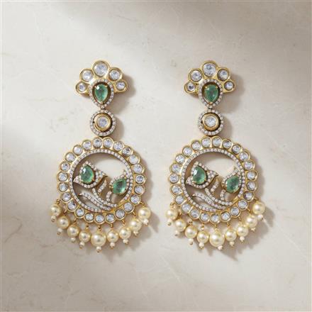 Kundan Moti Earring With Victorian Plating