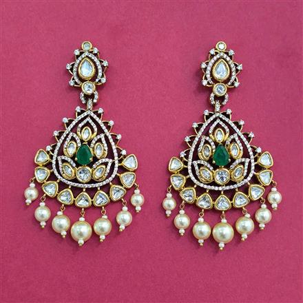 Kundan Moti Earring With Victorian Plating