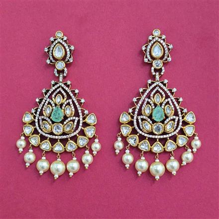 Kundan Moti Earring With Victorian Plating
