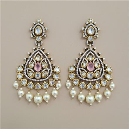 Kundan Moti Earring With Victorian Plating
