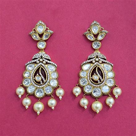 Kundan Moti Earring With Victorian Plating