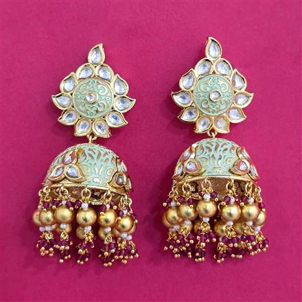 Kundan Jhumki With Gold Plating