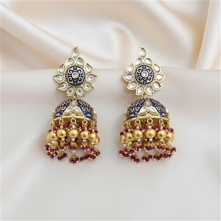 Kundan Jhumki With Gold Plating