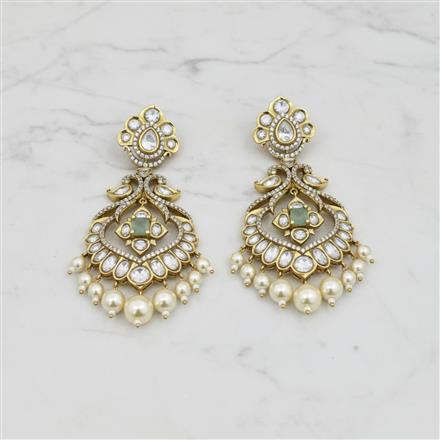 Kundan Moti Earring With Victorian Plating