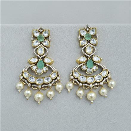 Kundan Moti Earring With Victorian Plating