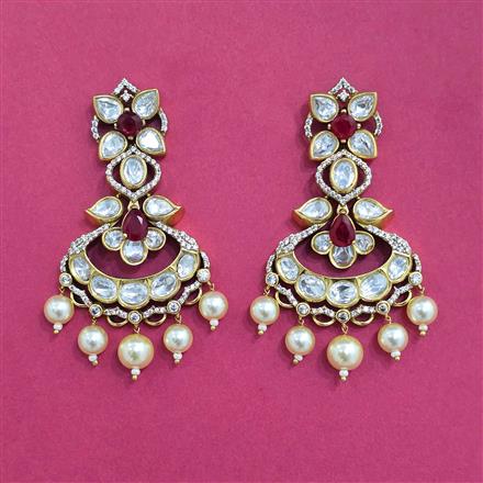 Kundan Moti Earring With Victorian Plating