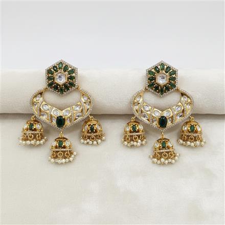 Kundan Moti Earring With Carat Gold Plating