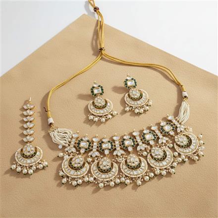 Kundan Moti Necklace With Carat Gold Plating