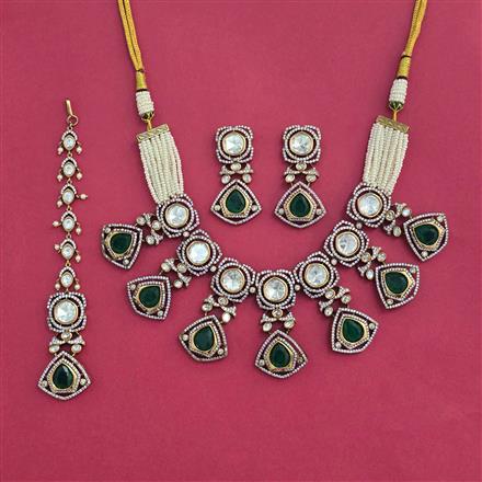 Kundan Moti Necklace With Victorian Plating