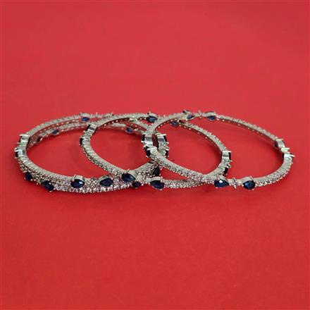 American Diamond Classic Bangles With Rhodium Plating