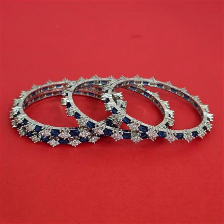 American Diamond Classic Bangles With Rhodium Plating