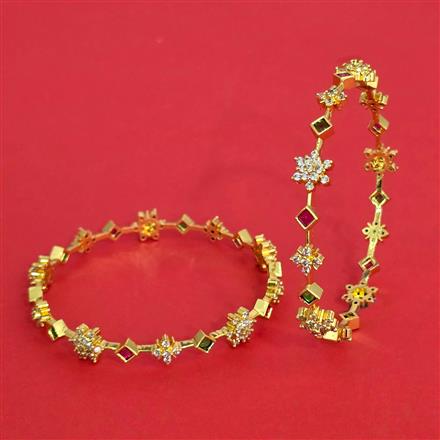 American Diamond Classic Bangles With Gold Plating
