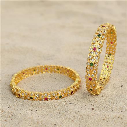 American Diamond Classic Bangles With Gold Plating