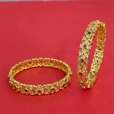 American Diamond Classic Bangles With Gold Plating