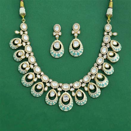 Kundan Meenakari Necklace Set With Carat Gold Plating