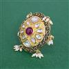 Kundan Meenakari Ring With Gold Plating