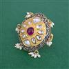 Kundan Meenakari Ring With Gold Plating
