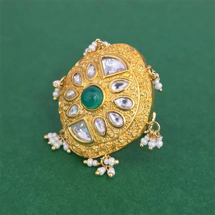 Kundan Meenakari Ring With Gold Plating