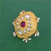Kundan Meenakari Ring With Gold Plating