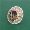 Kundan Moti Ring With Victorian Plating