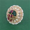Kundan Moti Ring With Victorian Plating