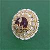 Kundan Moti Ring With Victorian Plating