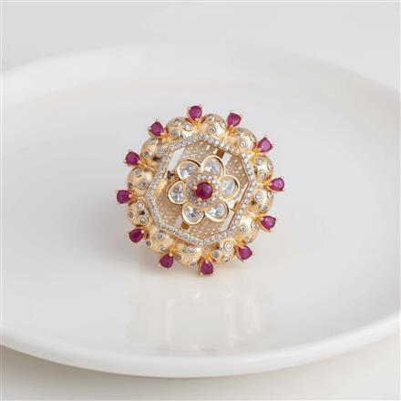 Kundan Moti Ring With Carat Gold Plating