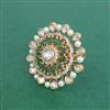 Kundan Adjustable Ring With Victorian Plating