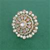 Kundan Adjustable Ring With Victorian Plating