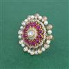 Kundan Adjustable Ring With Victorian Plating