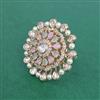 Kundan Moti Ring With Carat Gold Plating