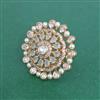 Kundan Moti Ring With Carat Gold Plating