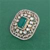 Kundan Adjustable Ring With Victorian Plating