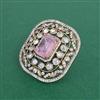 Kundan Adjustable Ring With Victorian Plating