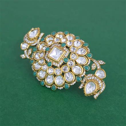 Kundan Adjustable Ring With Victorian Plating