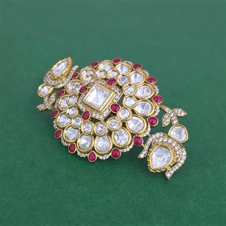 Kundan Adjustable Ring With Victorian Plating