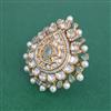 Kundan Adjustable Ring With Victorian Plating