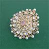 Kundan Adjustable Ring With Victorian Plating