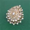 Kundan Adjustable Ring With Victorian Plating